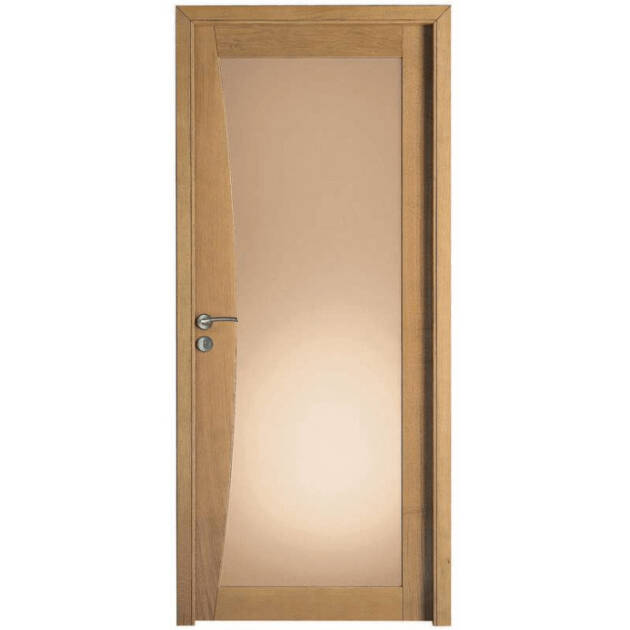 Porte grand vitrage bois massif