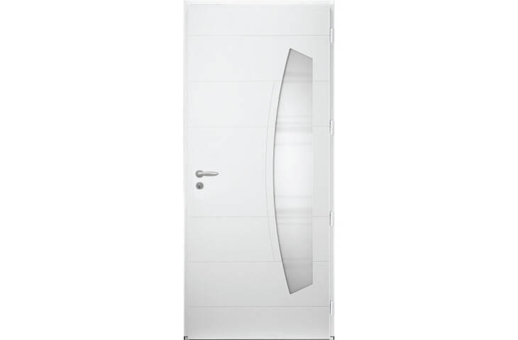 Porte mi-vitrée en virgule et rainures – Image 3