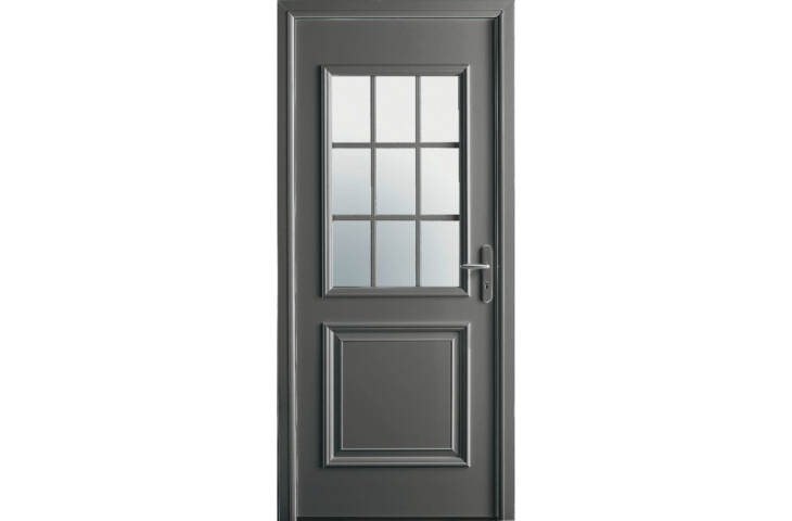 Porte mi-vitrée et petits bois