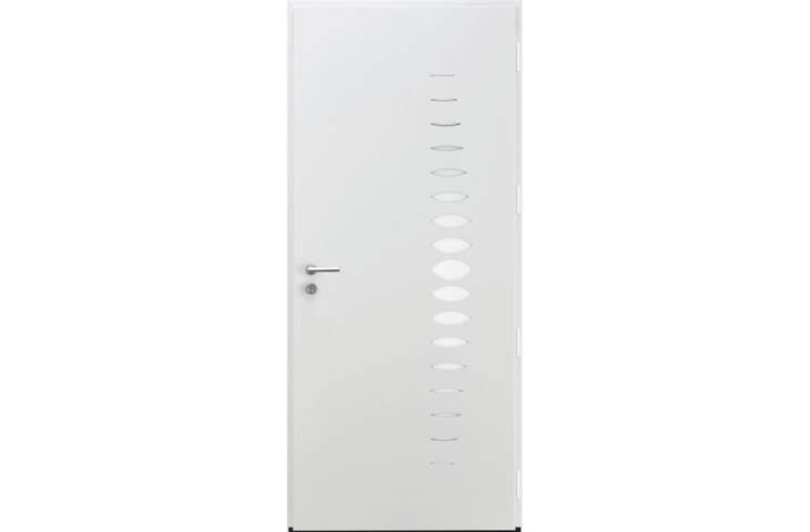 Porte moderne avec petit vitrage arrondi – Image 3