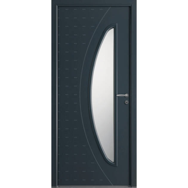 Porte moderne vitrée demi lune