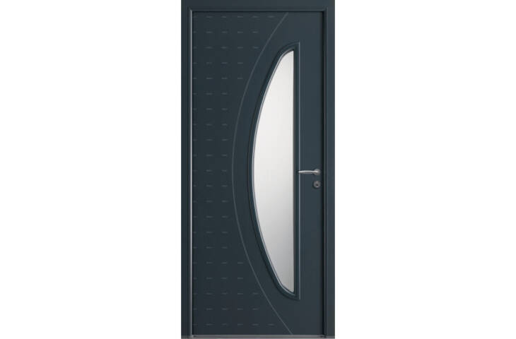 Porte moderne vitrée demi lune