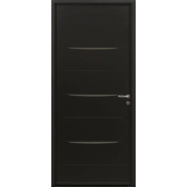 Porte pleine 3 inserts inox