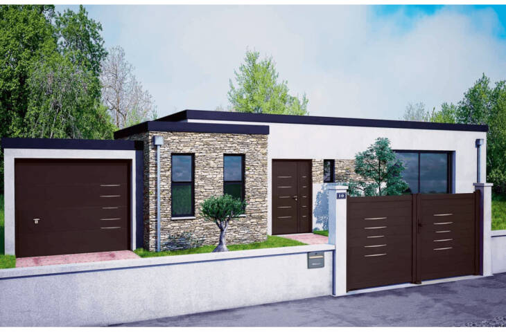 Porte pleine 5 inserts décoratifs – Image 5