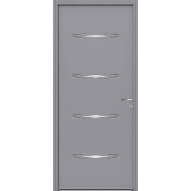 Porte pleine avec motifs incrustés