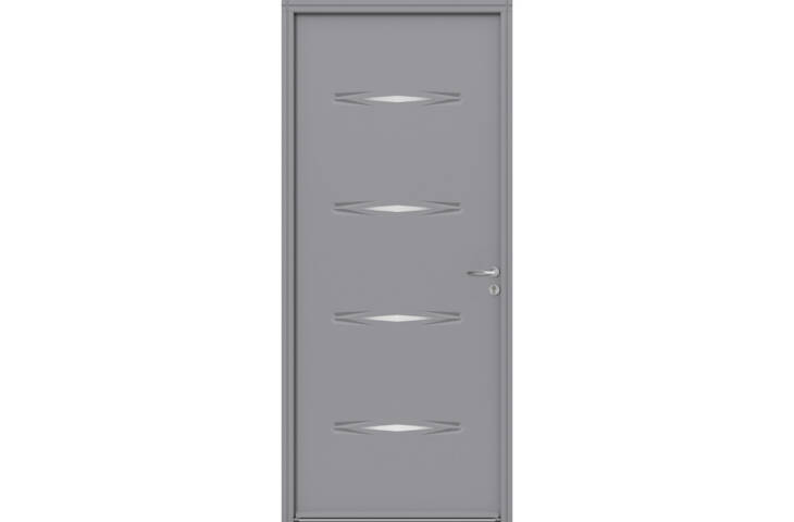 Porte pleine avec motifs incrustés