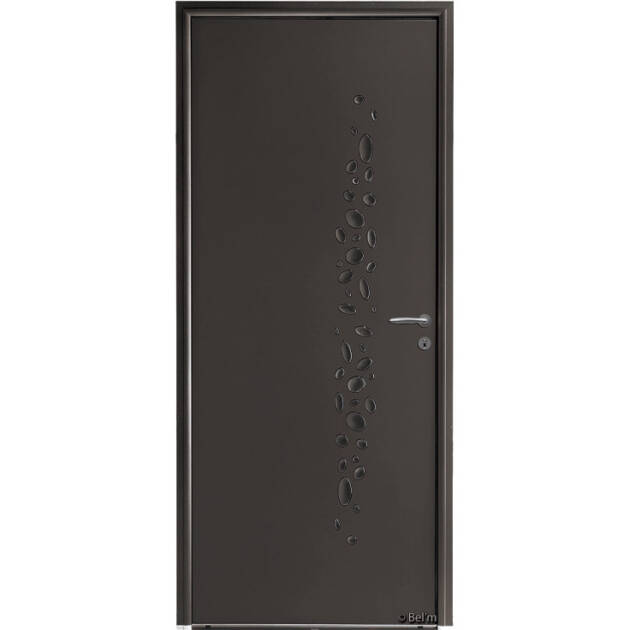 Porte pleine motifs galets opaques