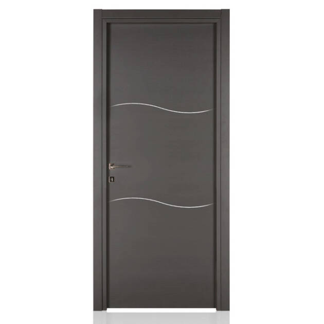 Porte stratifiée 2 inserts horizontaux ondulés