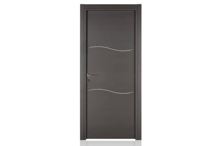 Porte stratifiée 2 inserts horizontaux ondulés