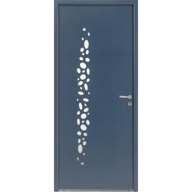 Porte vitrée avec motifs bulles