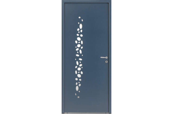 Porte vitrée avec motifs bulles
