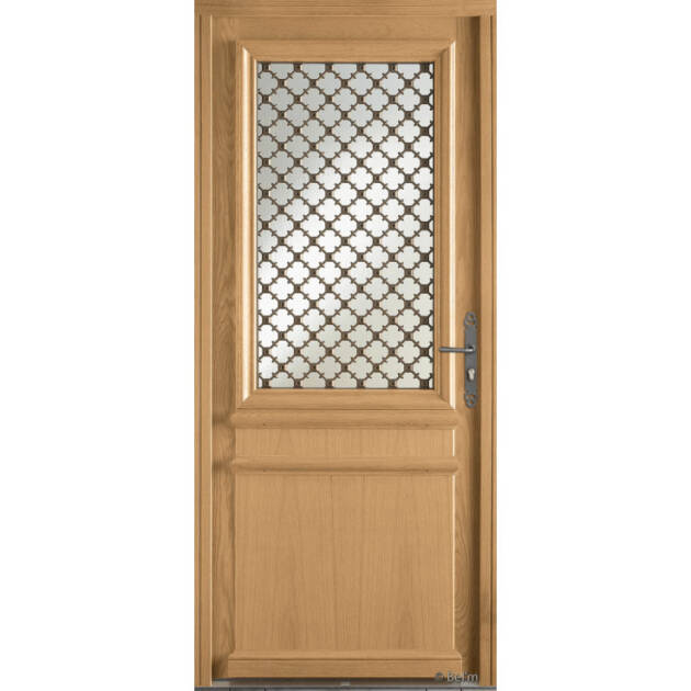 Porte vitrée et grille décorative