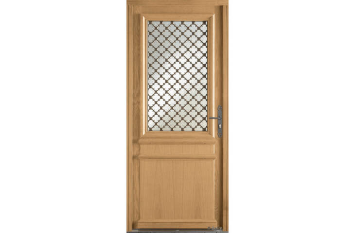 Porte vitrée et grille décorative
