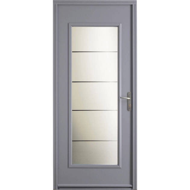 Porte vitrée et lignes sérigraphiées