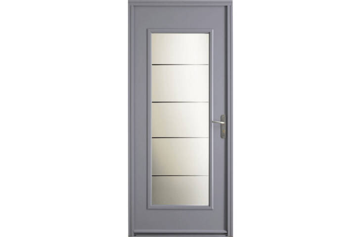 Porte vitrée et lignes sérigraphiées
