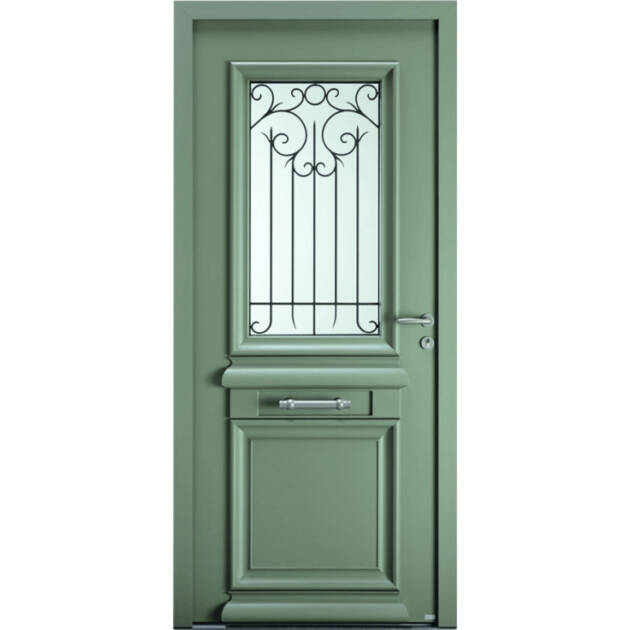 Porte vitrée grille intégrée