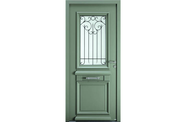 Porte vitrée grille intégrée