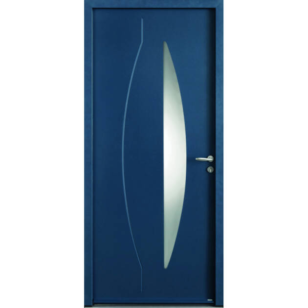 Porte vitrée et ligne verticale