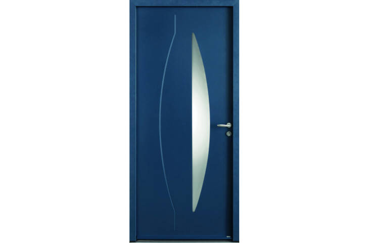 Porte vitrée et ligne verticale