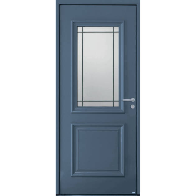 Porte vitrée petits bois et moulures