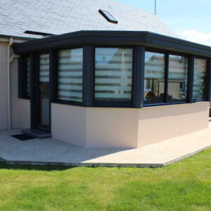 Véranda aluminium sur murets