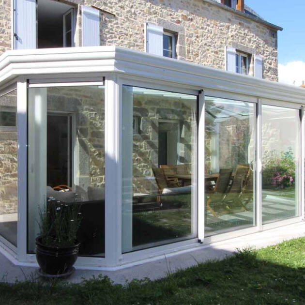 Véranda terrasse toiture vitrée